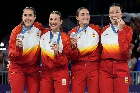 3x3 women's basketball silver medal winners Spain team